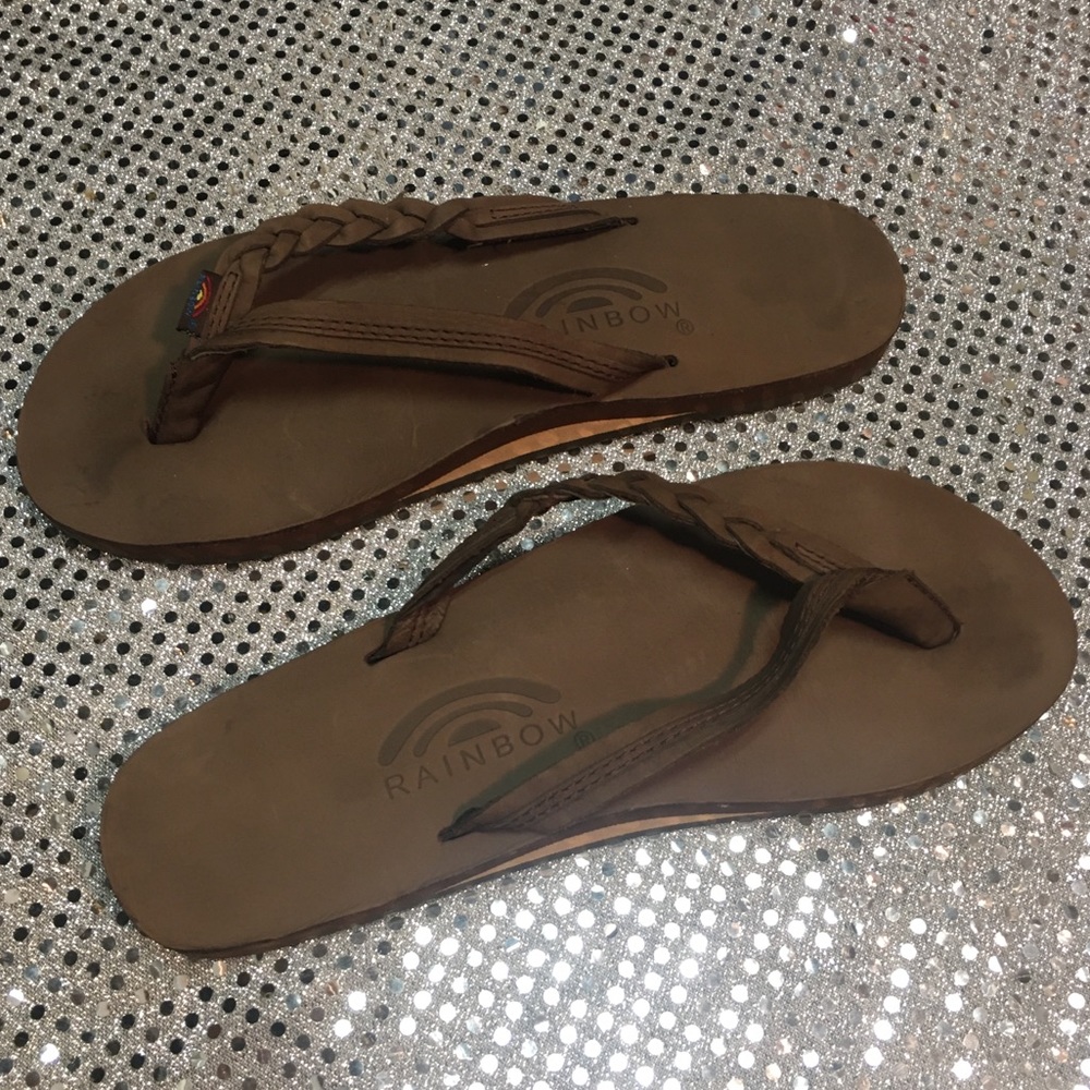 Rainbow Flirty Braidy dark brown sandals